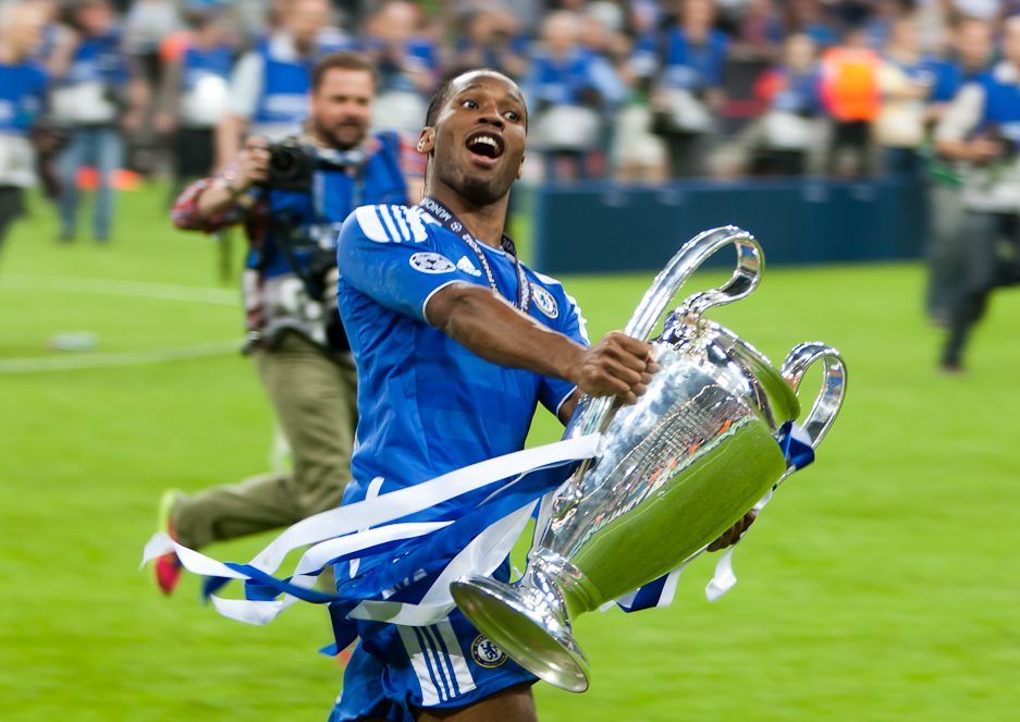 Didier Drogba with Champions League Trophy