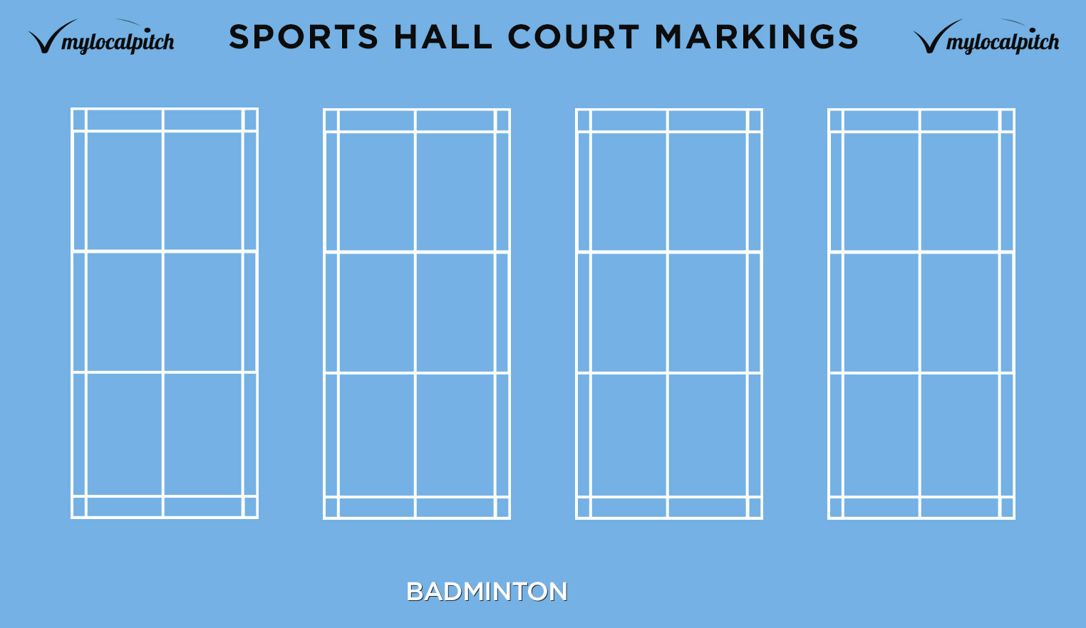 Badminton sports hall court markings