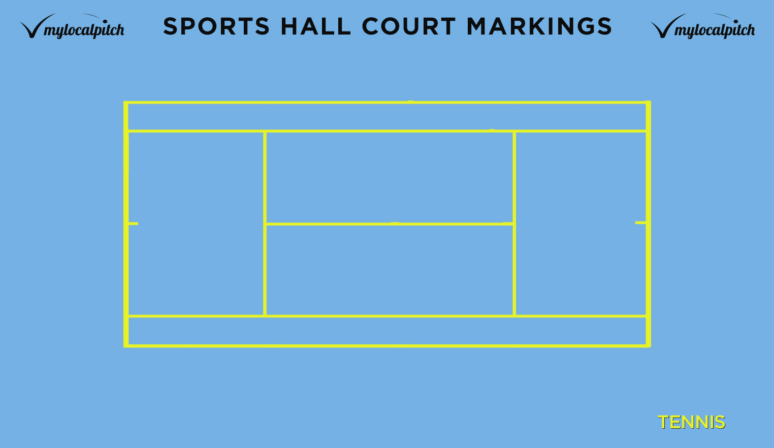Tennis sports hall court markings