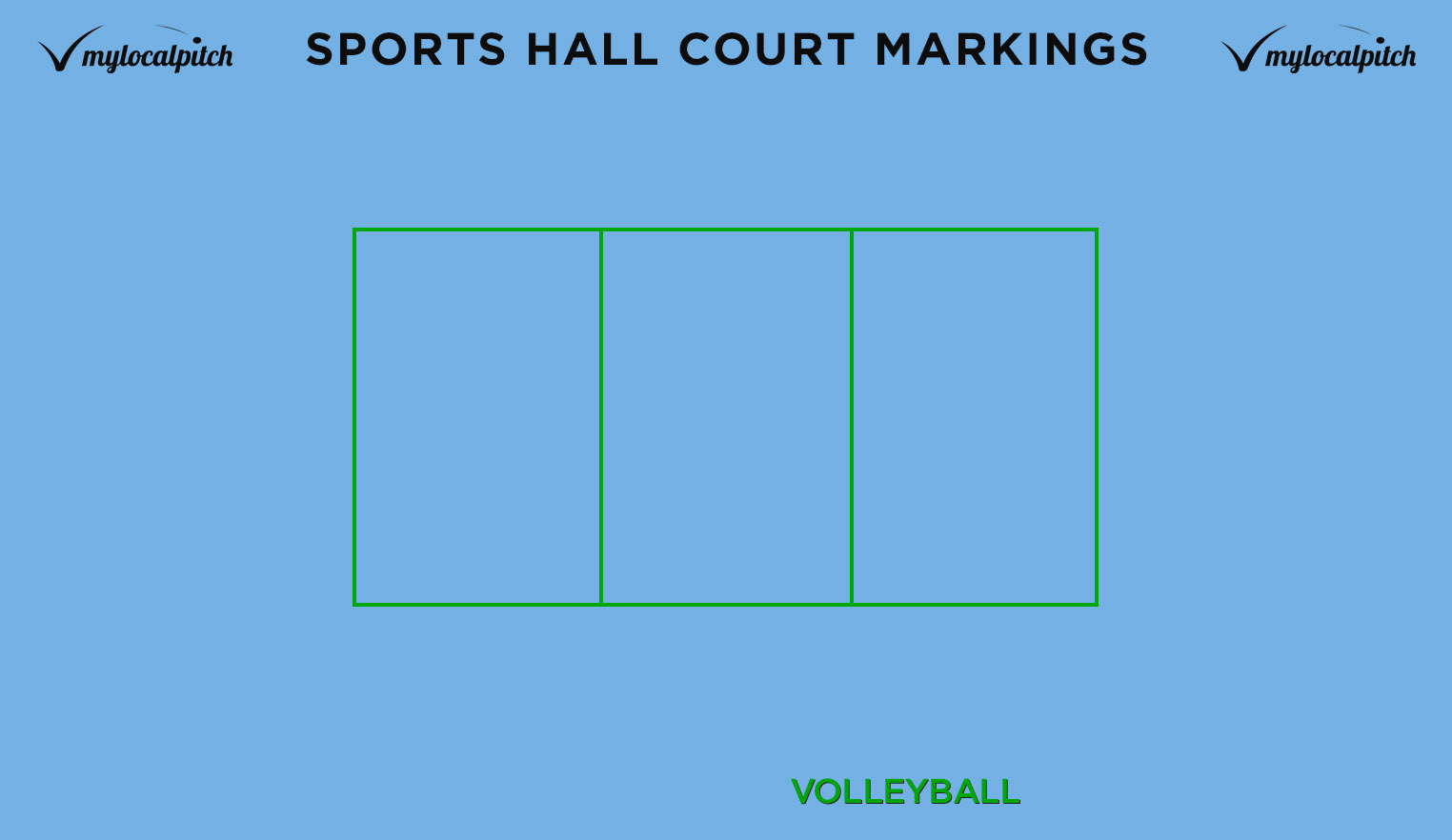 Volleyball sports hall court markings